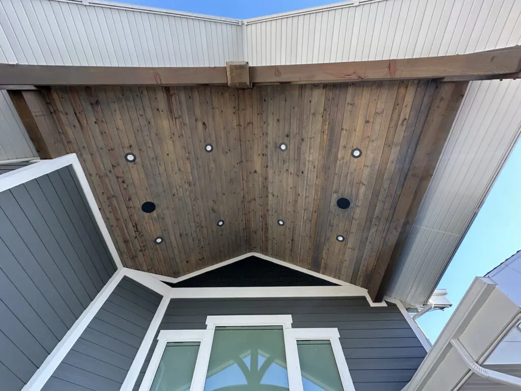 View of the Soffit & Fascia on a house by Latimer Plastering LLC