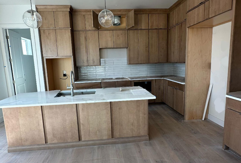 Kitchen with custom countertops from Latimer Plastering LLC