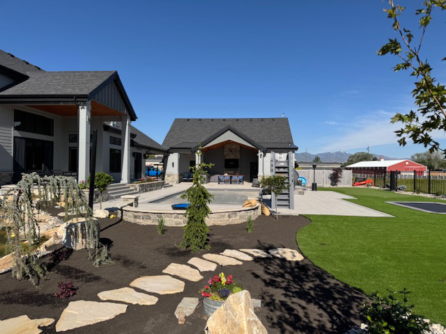 Beautiful Stonework in Backyard