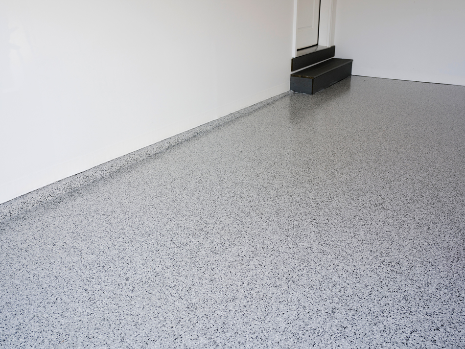 Epoxy-Garage-Floor-1409941261 A freshly coated epoxy garage floor.
